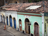 Garbage Man Cleaning Street in Historic Centre in Sao Luis