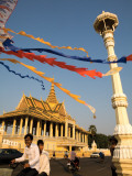 Motorbike and Streamers in Front of Royal Palace
