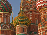 Coloured Walls and Domes of St Basils Cathedral (Pokrovsky Cathedral) in Red Square