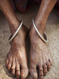Detail of Old Woman's Feet with Ankle Bracelets
