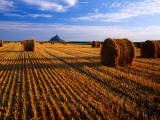 Mont St Michel across Field of Stubble