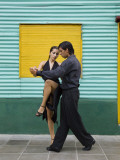 Pair of Tango Dancers Performing on Streets of La Boca
