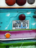 Detail of Numberplate at Back of 'Chicken Bus'  Most Common Transport in El Salvador
