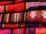 Typical Bolivian Weavings at Street Craft Stall  Calle Linares