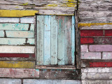 Wall and Window Detail of Rustic Wooden House