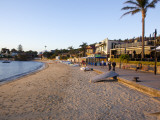 Restaurants and Upturned Boats Laying Along Promenade at Watsons Bay