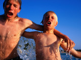 Young Guys from Queensland Enjoy a Cooling Down Swim