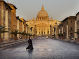 Nun Crossing Road in Front of St Peter's Basilica