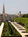 Park of Mont-Des-Arts with Tower of Hotel De Ville in Background