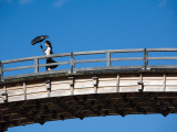 Pedestrian Carrying Parasol  on Kinta-Kyo Five-Arched Bridge
