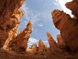 Visitors on Switchbacks of Navajo Loop Trail Leading into Wall Street