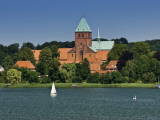 Romanesque Cathedral Seen across Grosser Ratzeburger See in Lauenburg Lakes Area