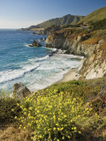 Cliffs Along Big Sur Coastline  Near Rocky Creek Bridge on Highway One