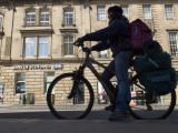 Cyclist in Central Edinburgh
