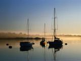 Moored Boats at Sunrise