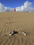 Woman Walking on Sand Dune in Maspalomas Dunes (Dunas De Maspalomas)