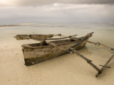 Pwani Mchangani Village on East Coast Fishing Boat on Beach