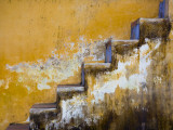 Steps with Peeling Yellow Paint