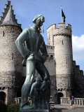 Statue of Lange Wapper in Front of Het Steen-The 13th Century Castle