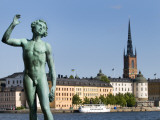 Bronze Statue "Sangen" Outside Stockholm City Hall (Stadshuset)