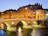 Latin Bridge over Miljacka River at Dusk