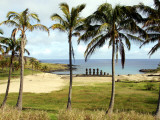 Anakina Beach and Moai Statues of Ahu Nau Nau