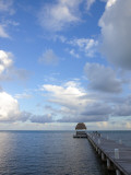 San Pedro Beach Dock  Looking Out Towards Caribbean Sea