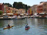 People in Kayaks Approaching Veli Losinj Harbour