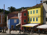Tourists Walking by Painted Houses in Obala Marsala Tita