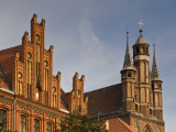 Neogothic Post Office at Old Market Square and Gothic Towers of Church of St Mary