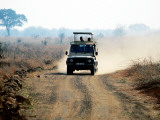 Safari Vehicle Kicking Up Dust