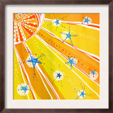 Brightly Colored Sun and Stars