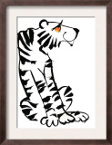 Retro Black and White Tiger