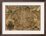 1570 Map of German States  from Abraham Ortelius  Theatrvm Orbis Terrarvm