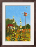 Birdhouse and Flowers