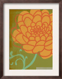 Orange Flower with Green Background