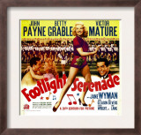 Footlight Serenade  John Payne  Betty Grable  Victor Mature on Window Card  1942