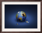 Digitally Generated Image of the Earth in Puzzle Pieces