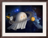 Artist's Halloween Illustration of Cassini and Saturn