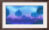 Evening Landscape with Fireflies