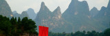 Boat on Li River  Mountains in Mist  Guilin  China