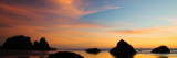 Sunset Sky  Silhouetted Sea Stacks on Bandon Beach  Oregon