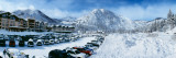 Snow Covered Cars in a Parking Lot  Squaw Valley Ski Resort  Lake Tahoe