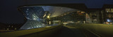Commercial Buildings Lit Up at Night  Bmw Welt  Munich  Bavaria  Germany