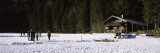 Group of People Curling On a Frozen Lake  Spitzingsee  Bavaria  Germany