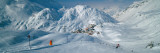 Rear View of a Person Skiing in Snow  St Christoph  Austria