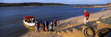 Tourists With a Boat at The Riverside  Orinoco  Ciudad Bolivar  Bolivar State  Venezuela