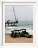 Navy Seabees Dismantling an Elevated Causeway Modular