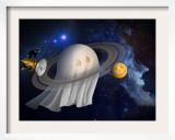 Artist's Halloween Illustration of Cassini and Saturn