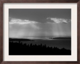 Rays of Light Shine Through the Clouds on Pender Island  British Columbia  Canada